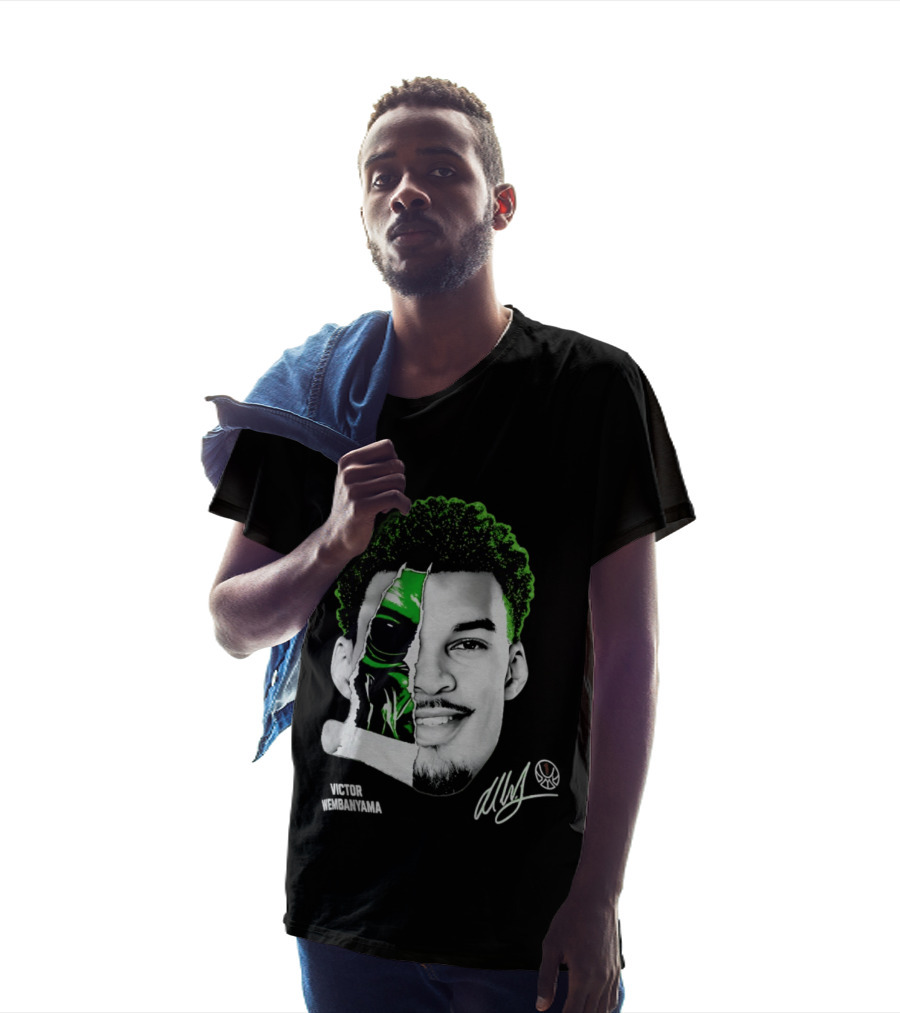Victor Wembanyama Alien Torn Creature Signature T-Shirt