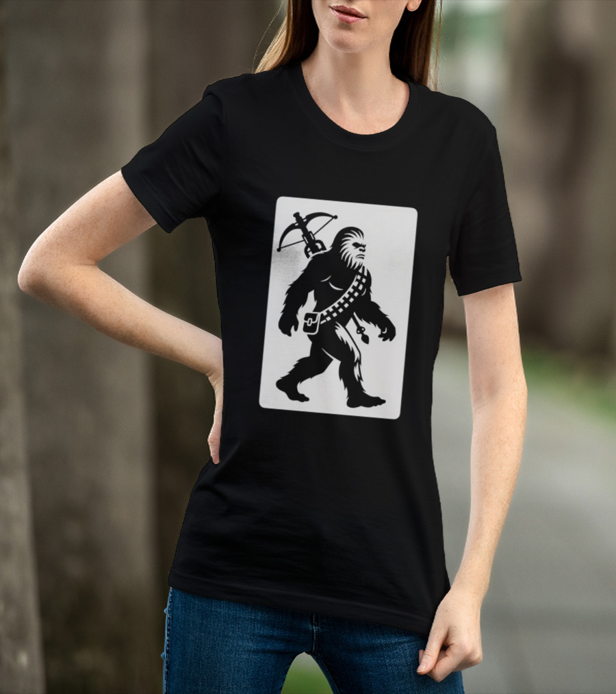 Chewbacca Bigfoot Star Wars Wookiee Hunter Sci Fi Creature Crossbow Trekker T-Shirt