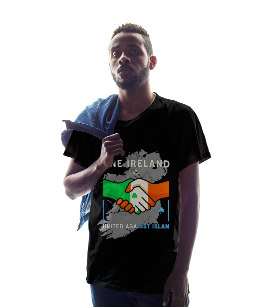 Ireland One Ireland Handshake Map United Against Islam T-Shirt