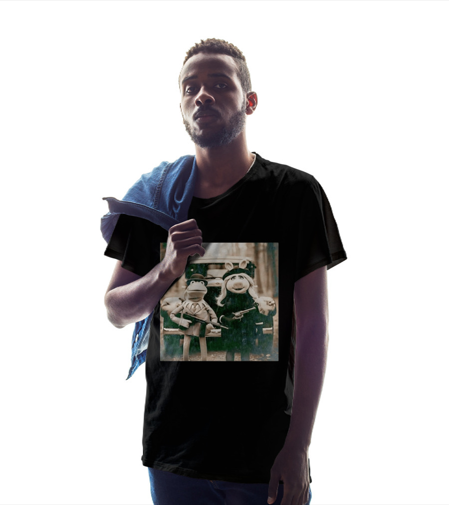 The Muppets Kermit The Frog Miss Piggy Gangster T-Shirt