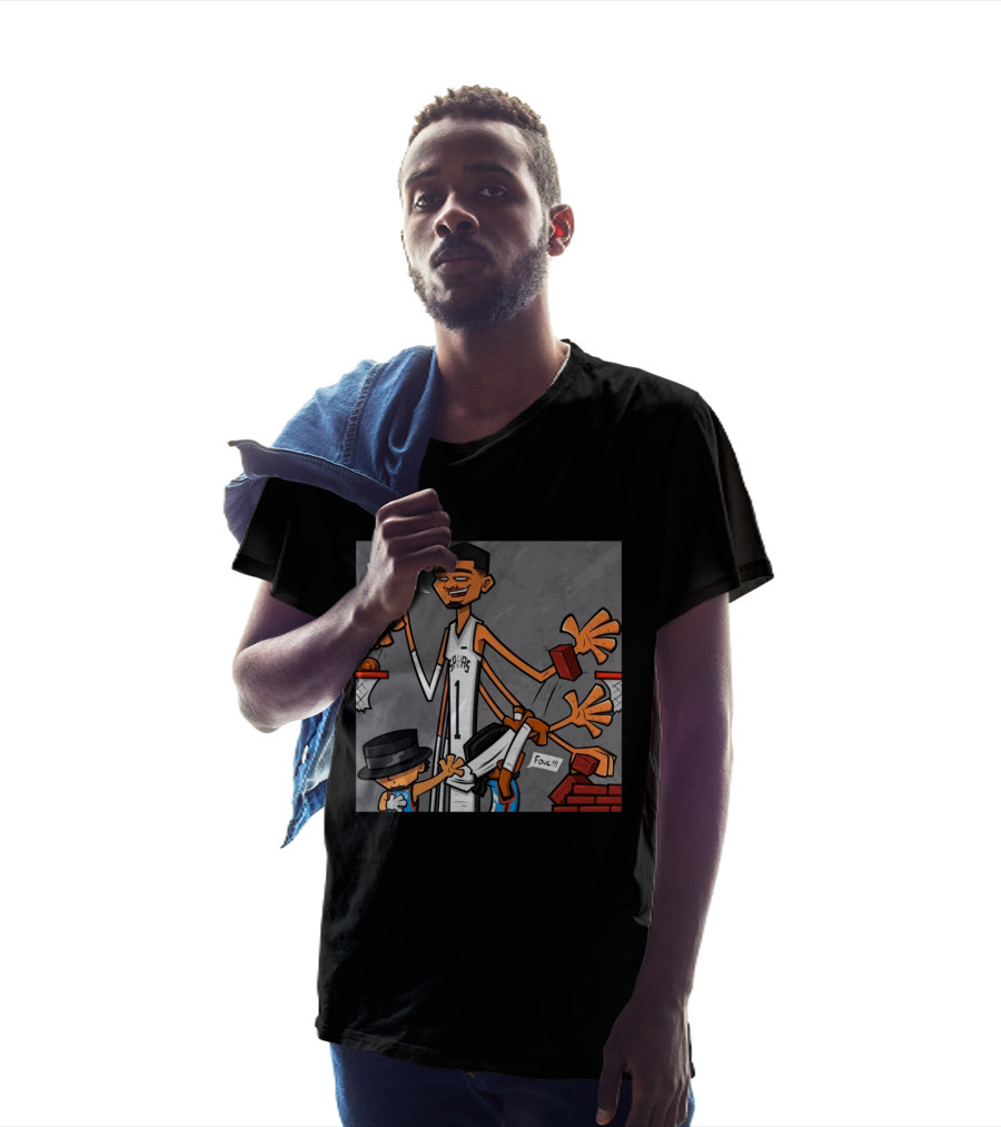 Wemby Spurs Pathetic Foul Long Arms Basketball T-Shirt