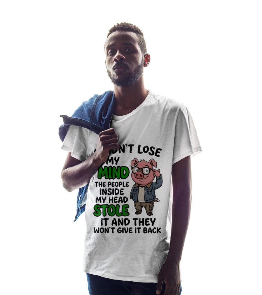 I Didn't Lose My Mind Funny Pig Cartoon People Inside My Head Stole It And They Won't Give It Back T-Shirt