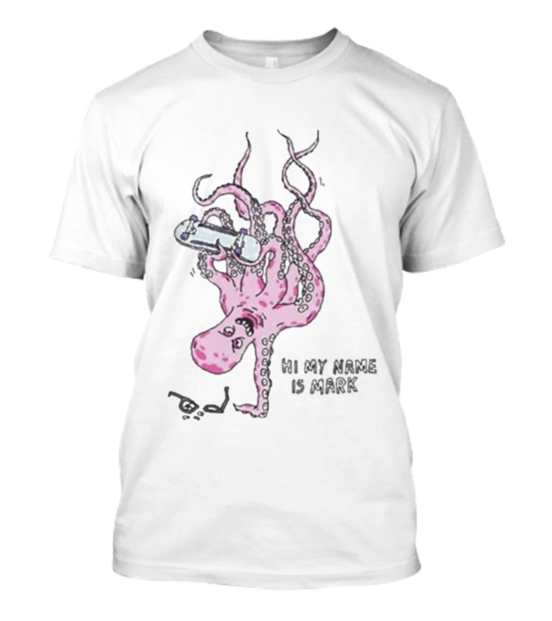 Hi My Name Is Mark Original Handplant Octopus Skateboarding T-Shirt