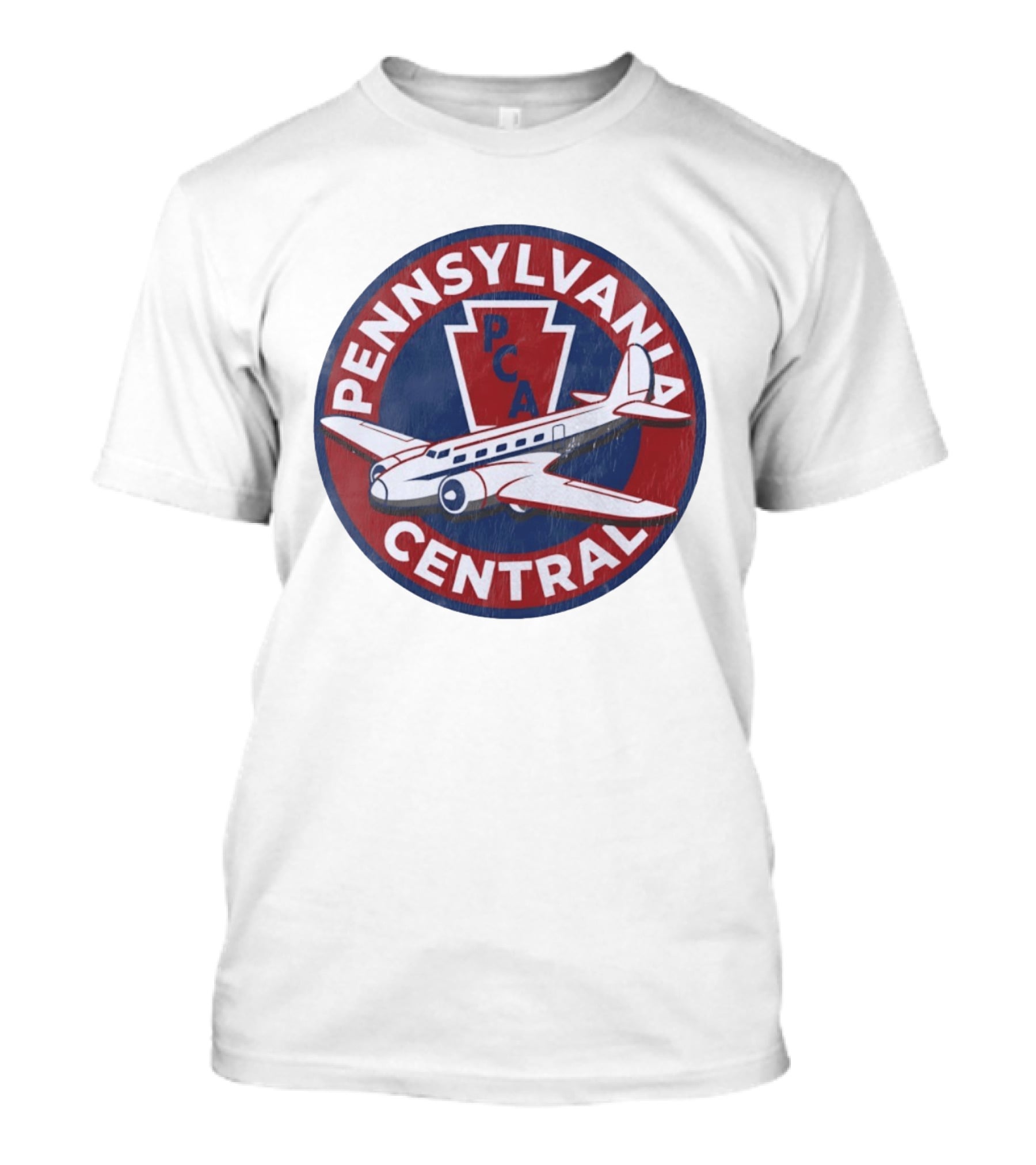 Pennsylvania Central PCA Aviation Travel Retro Vintage Airplane T-Shirt
