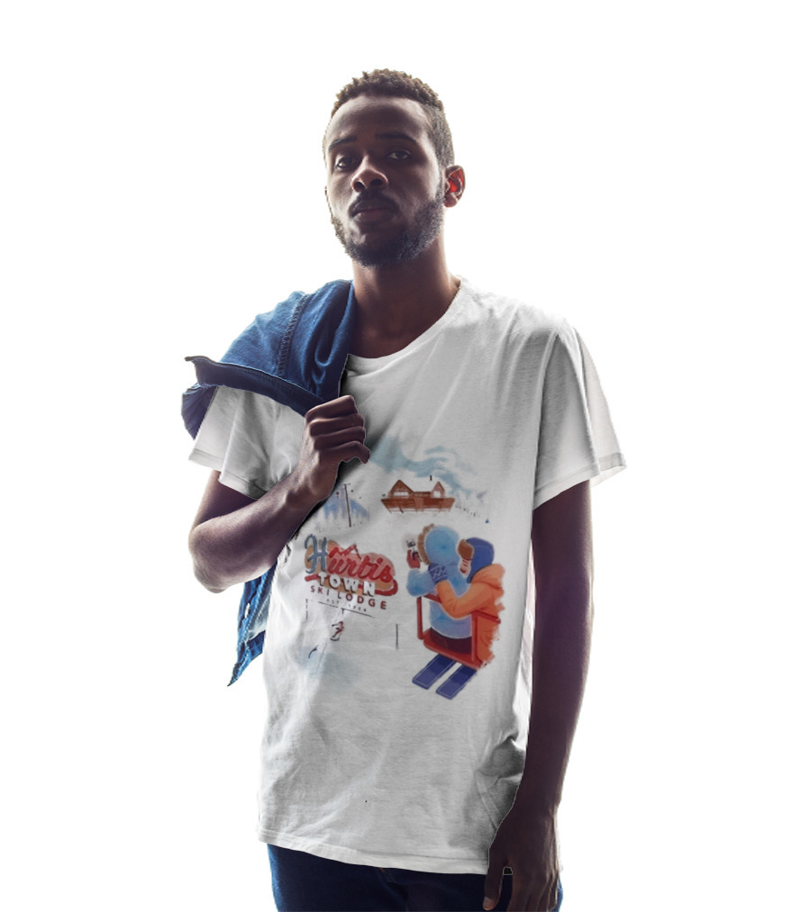 Kurtis Conner Ski Lodge Vintage Aesthetic Winter Scene T-Shirt