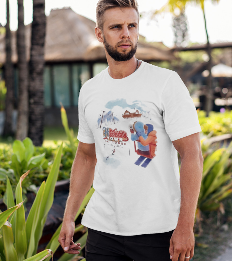 Kurtis Conner Ski Lodge Vintage Aesthetic Winter Scene T-Shirt