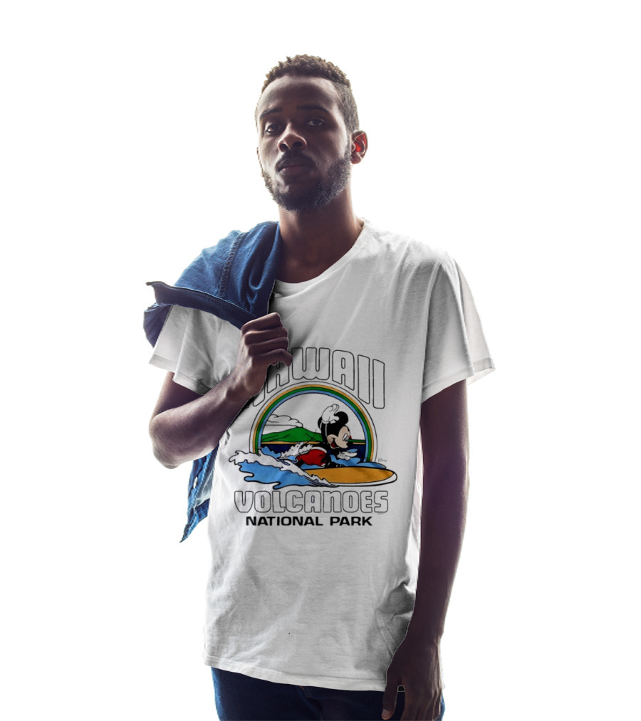 Hawaii Volcanoes National Park Mickey Mouse Surfing T-Shirt