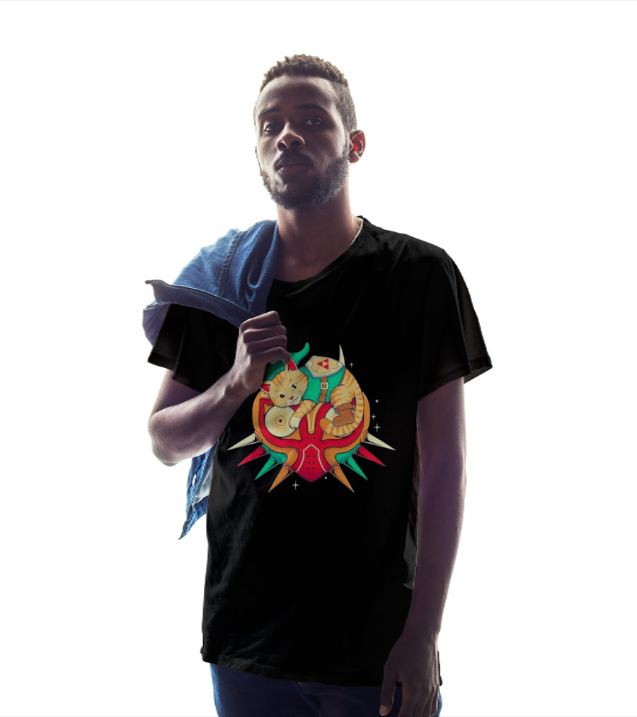 Legend Of Zelda Cat Link Majora's Mask Video Game T-Shirt