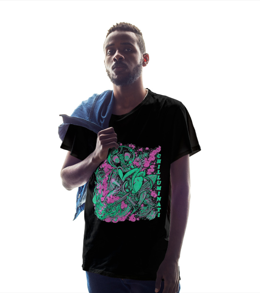 Chilluminati Alien Mantid Retro Comic Style Psychedelic T-Shirt