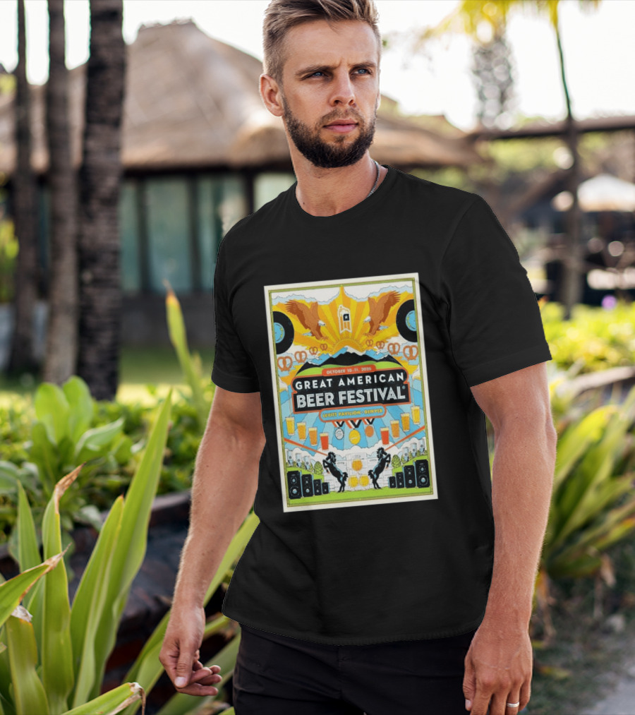 Great American Beer Festival October 10 11 2026 Levitt Pavilion Denver Eagles Pretzels Beer Music T-Shirt