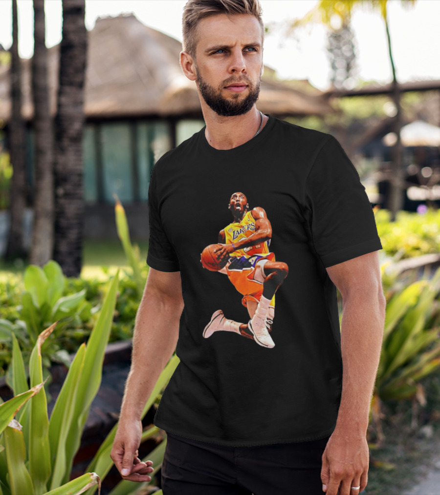 Kobe Bryant Los Angeles Lakers 24 NBA Dunk Pose Iconic Basketball Legend T-Shirt