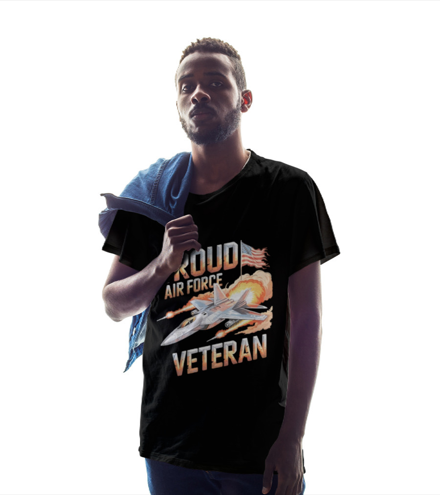 Proud Air Force Veteran F 22 Raptor America Flag T-Shirt