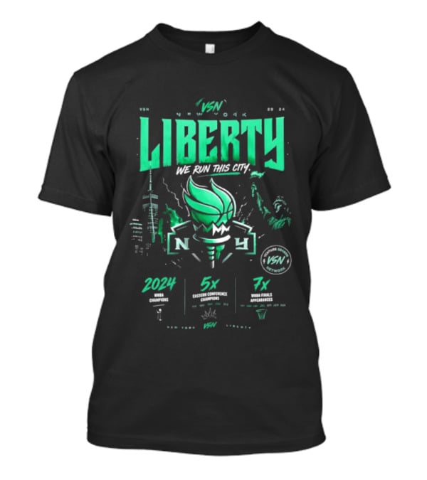 New York Liberty WNBA We Run This City 2004 5x 7x VSN Network T-Shirt