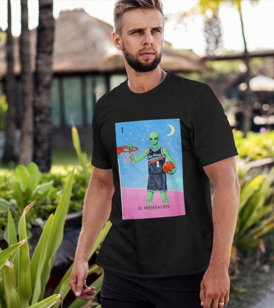 El Wembalien San Antonio Spurs Alien Basketball Number 1 Victor Wembanyama T-Shirt