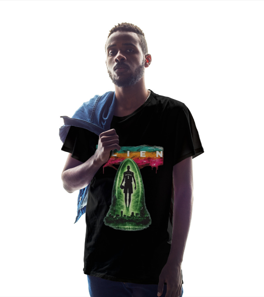San Antonio Basketball Victor Wembanyama Alien Go Spurs Go Skyline T-Shirt