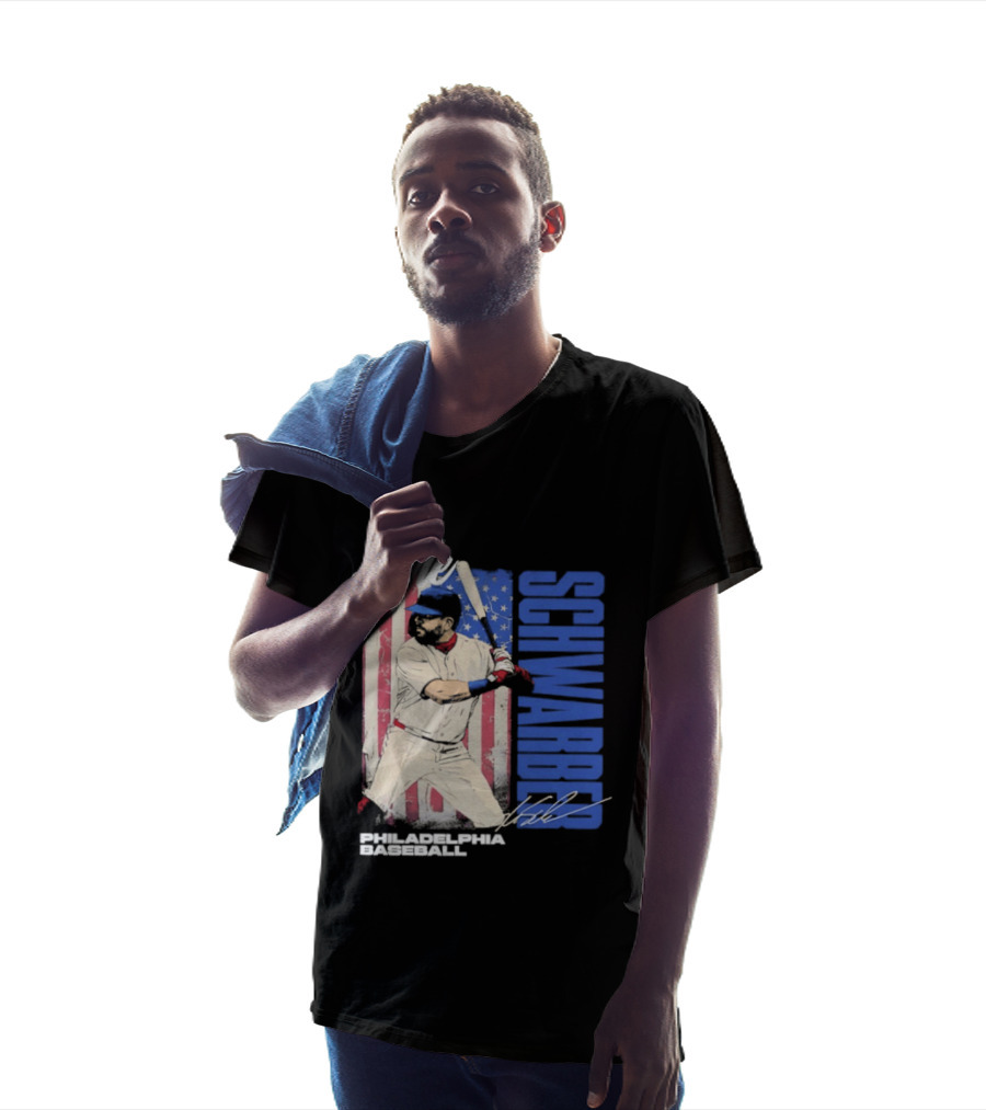 Kyle Schwarber American Flag Philadelphia Baseball T-Shirt