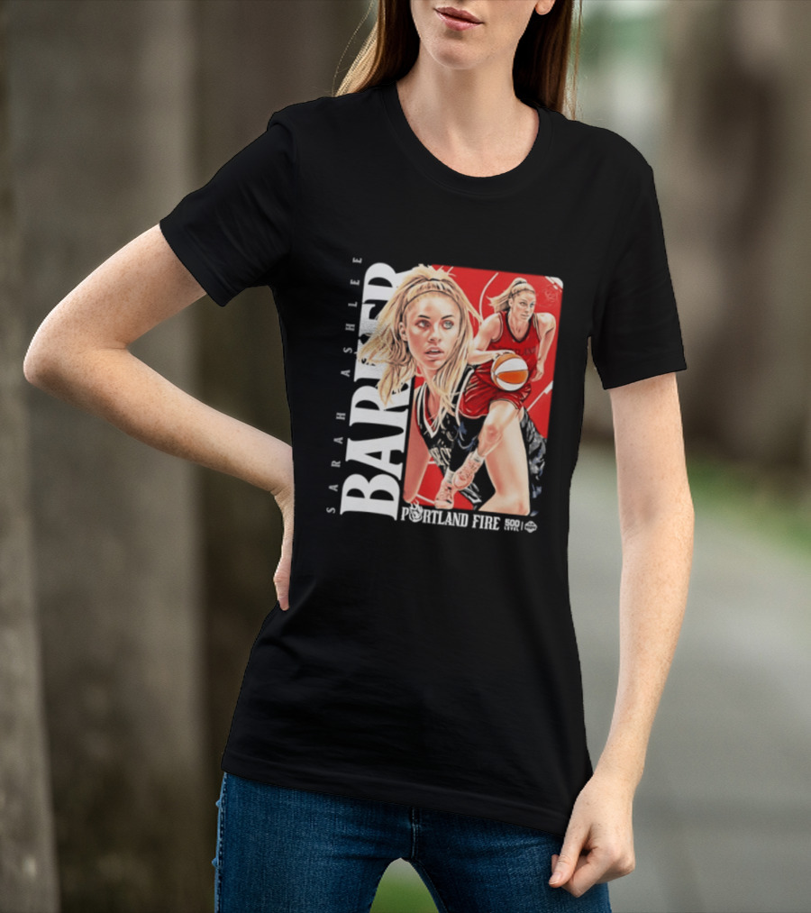 Sarah Ashlee Barker Portland Fire WNBA Basketball Player Action T-Shirt
