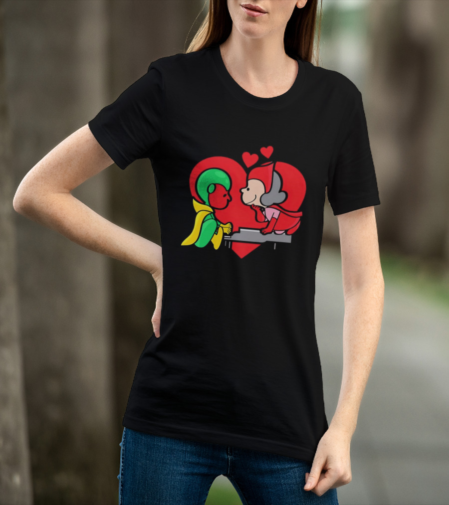 WandaVision Vision Scarlet Witch Piano Romantic T-Shirt