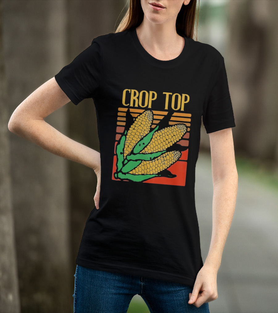CROP TOP Corn Cobs Maize Sweetcorn Vegetable Agriculture Farm Harvest T-Shirt