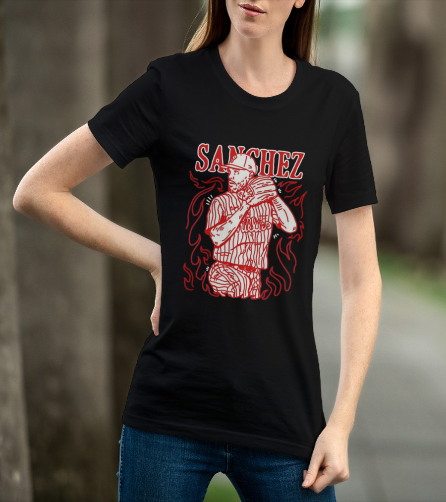 Cristopher Sanchez Philadelphia Phillies Flame Pitcher T-Shirt