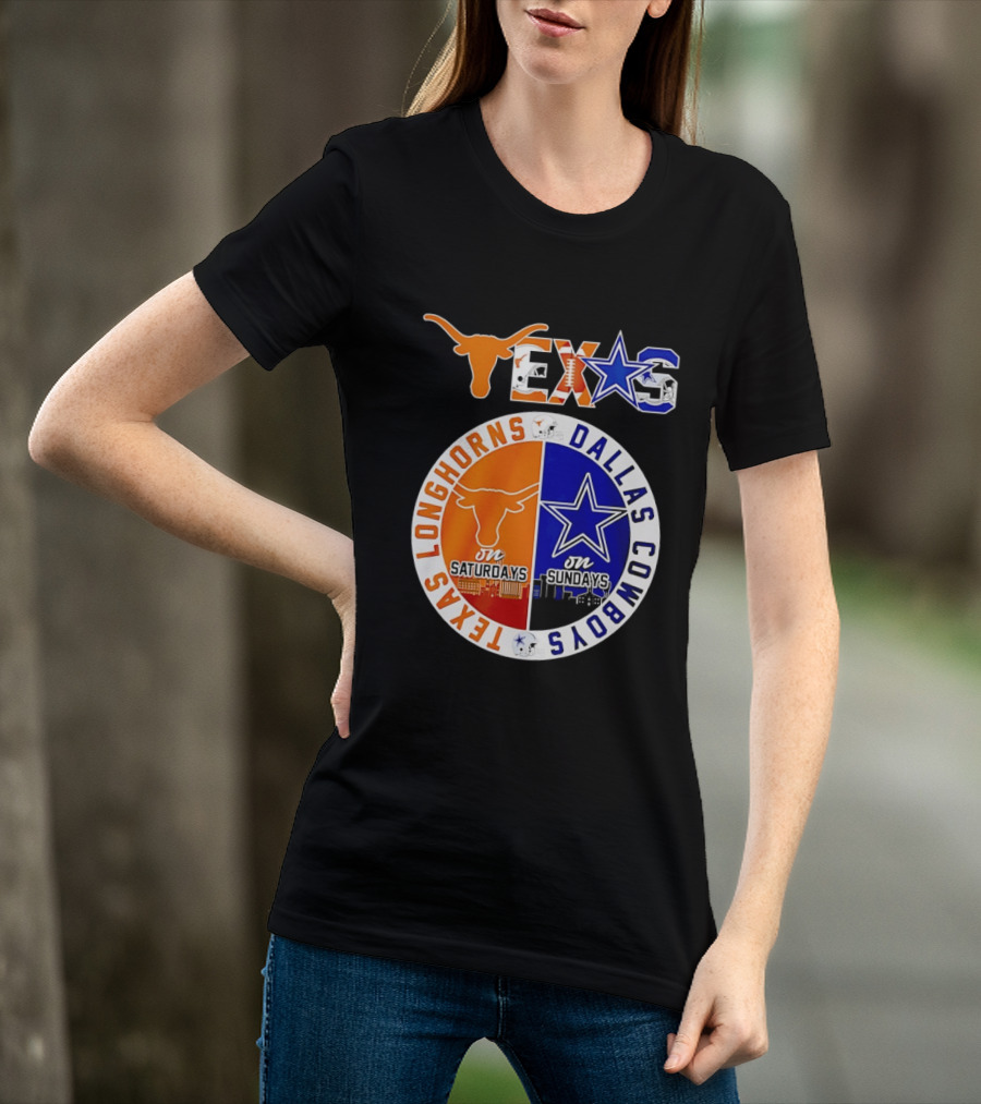 Texas Longhorns Dallas Cowboys Game Day Weekend Saturdays Sundays T-Shirt
