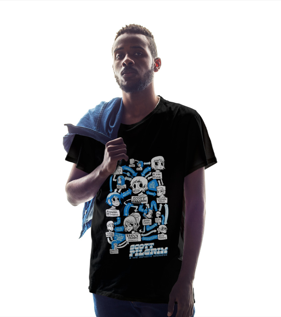 Scott Pilgrim Roommates Dating Sex Bob Omb Clash Demon Head T-Shirt