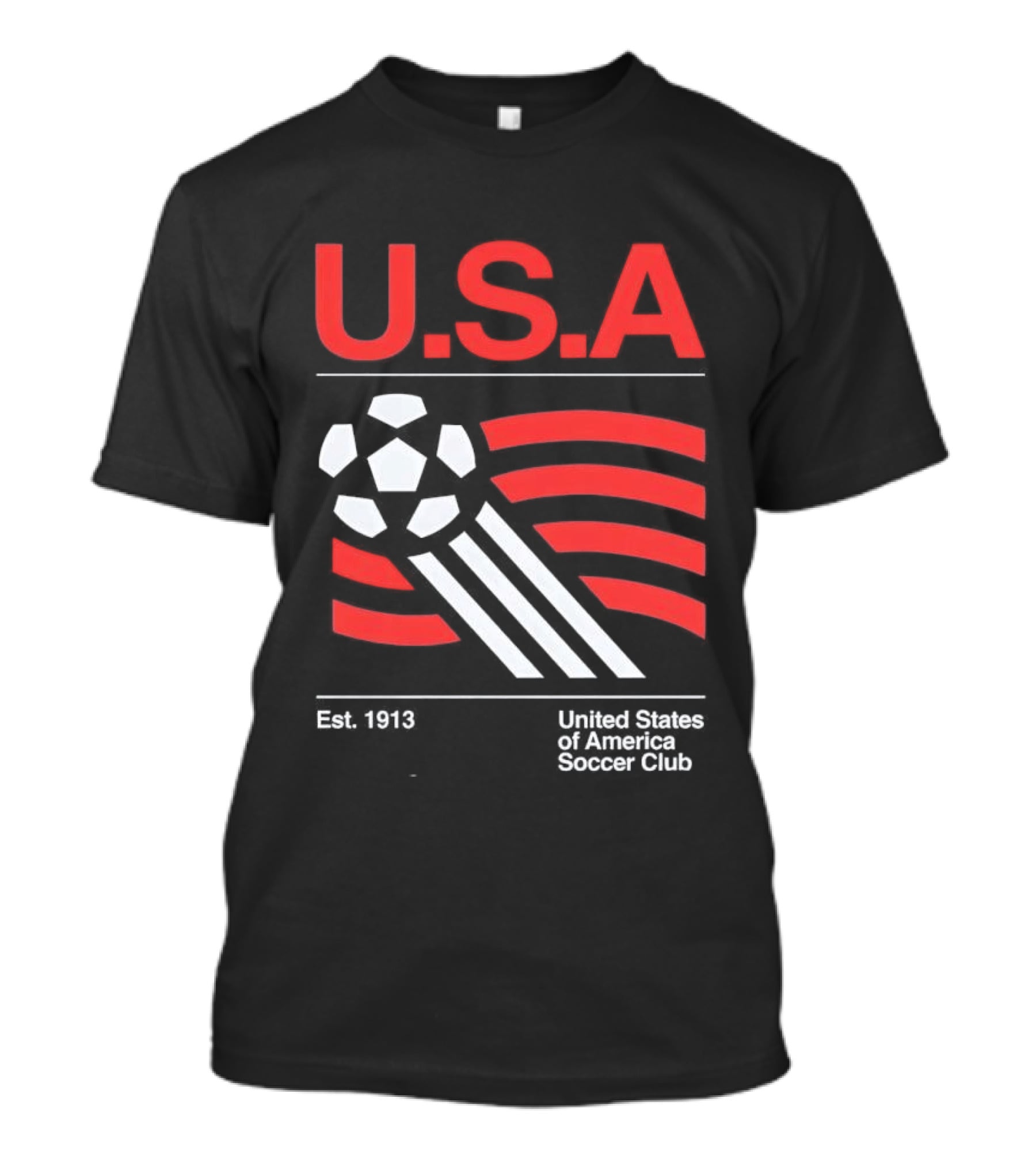 U.S.A. Est. 1913 United States Soccer Club Ball Flag T-Shirt