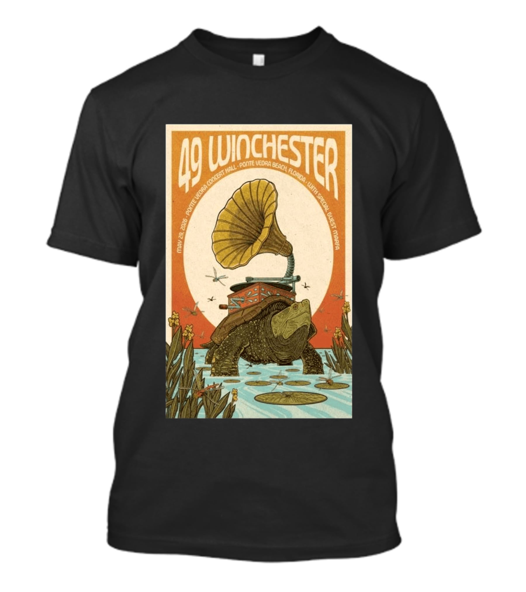 49 Winchester May 29 2026 Ponte Vedra Concert Hall Florida Vintage Phonograph Tortoise T-Shirt