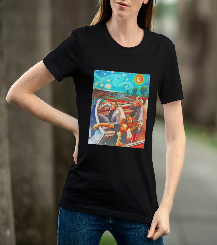 Salvador Dalí Frida Kahlo Vincent Van Gogh Starry Night Road Trip T-Shirt