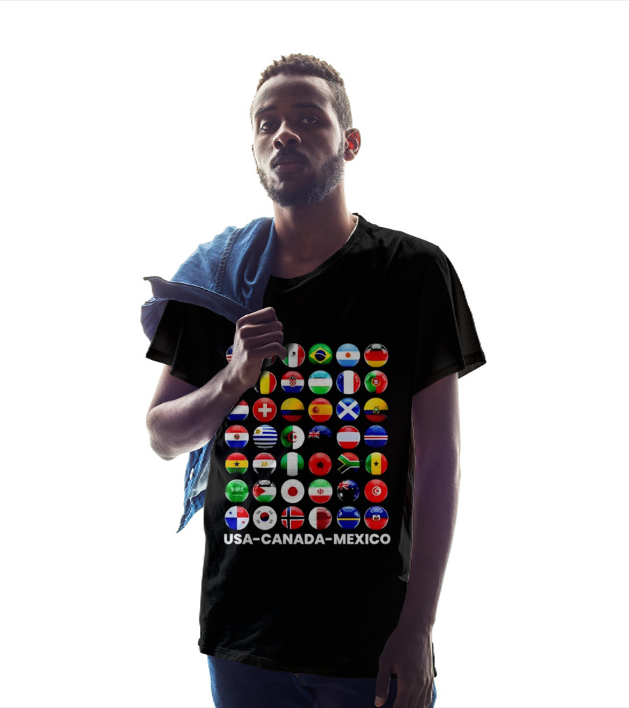 USA Canada Mexico Soccer Tournament All Country Flags United Nations Football Nations T-Shirt