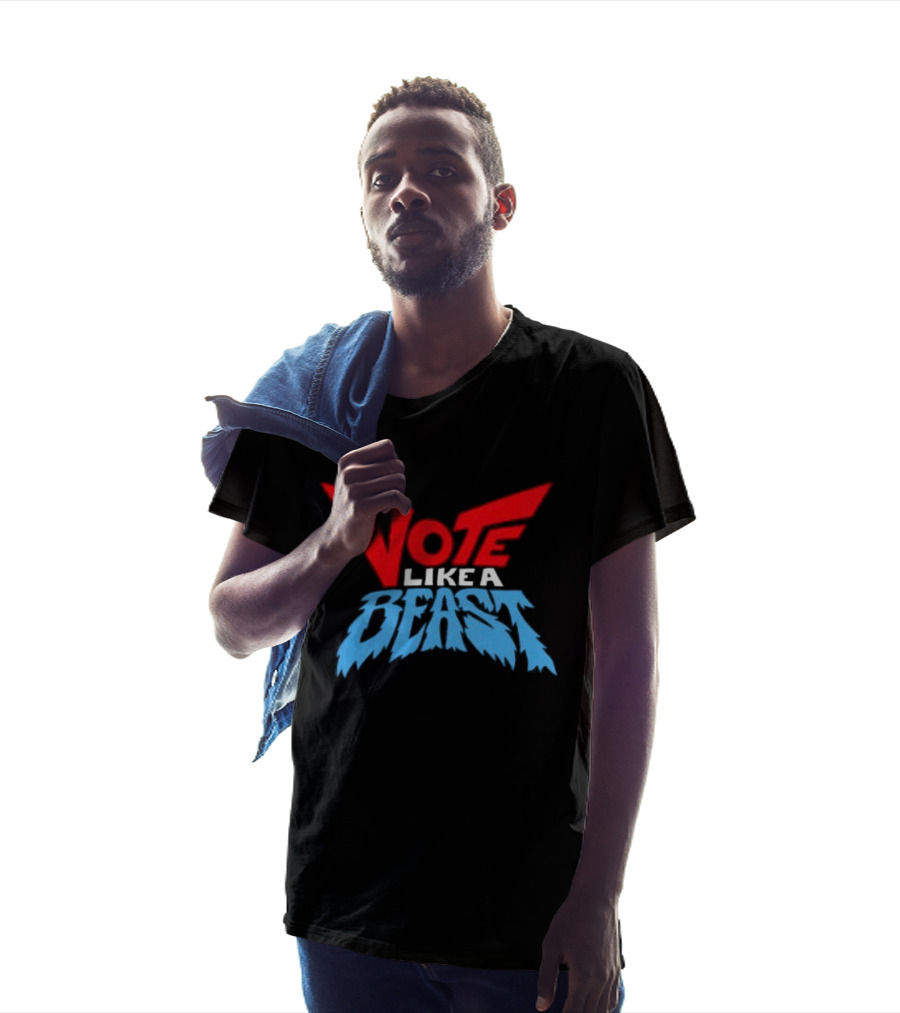 Vote Like A Beast Bold Red Blue T-Shirt