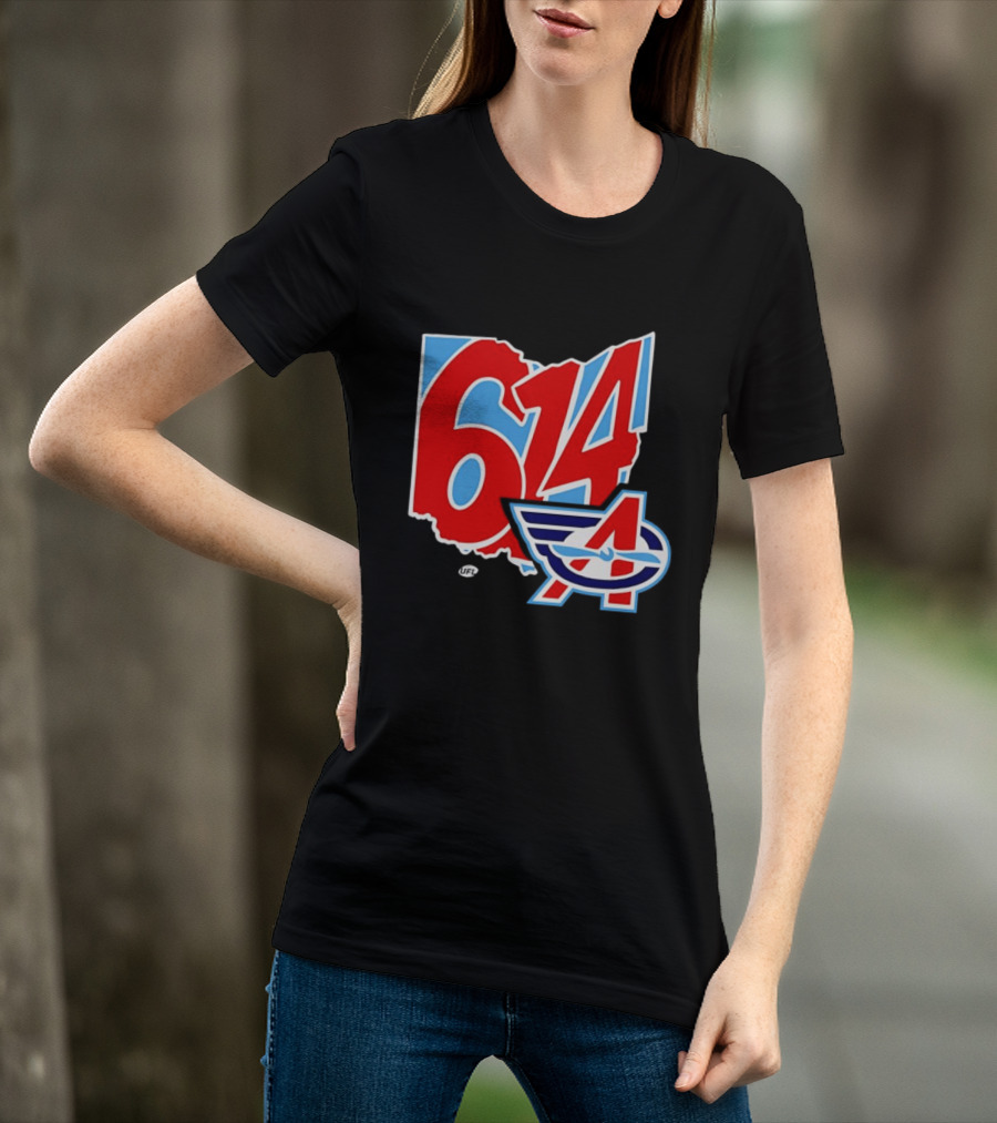 Arlington Renegades Ohio 614 United Football League State Map T-Shirt