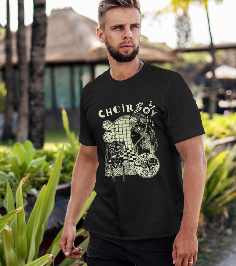 Choir Boy Reaper Skeleton Chessboard T-Shirt