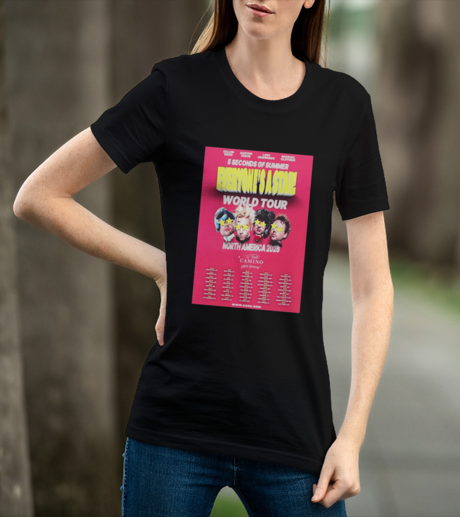 5 Seconds Of Summer Everyone's A Star World Tour North America 2026 Haiden Henderson T-Shirt