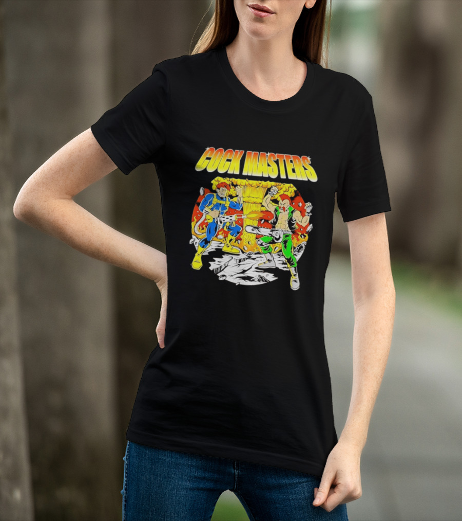 Cock Masters Cartoon Characters With Classic Action Pose T-Shirt