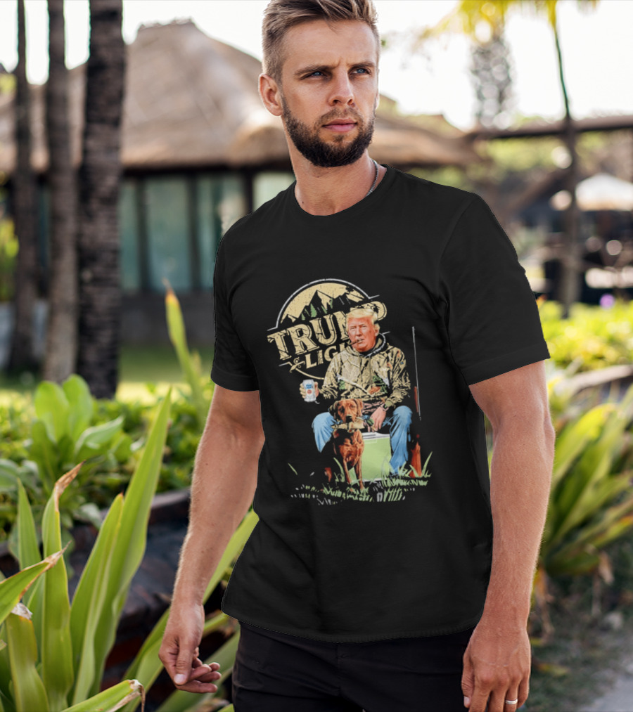Trump Light Countryside Hunting With Dog And Beer T-Shirt