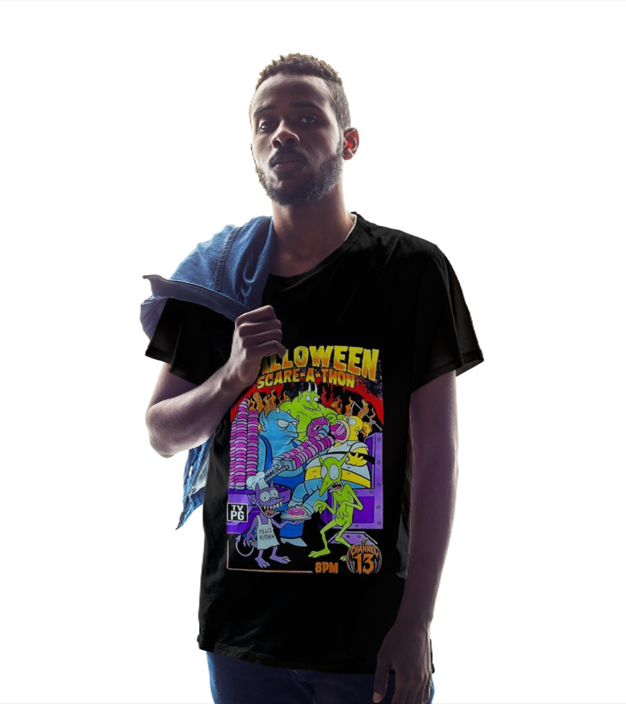 Simpsons Halloween Scare A Thon TV PG 8PM Channel 13 Hell's Kitchen Monsters And Aliens T-Shirt