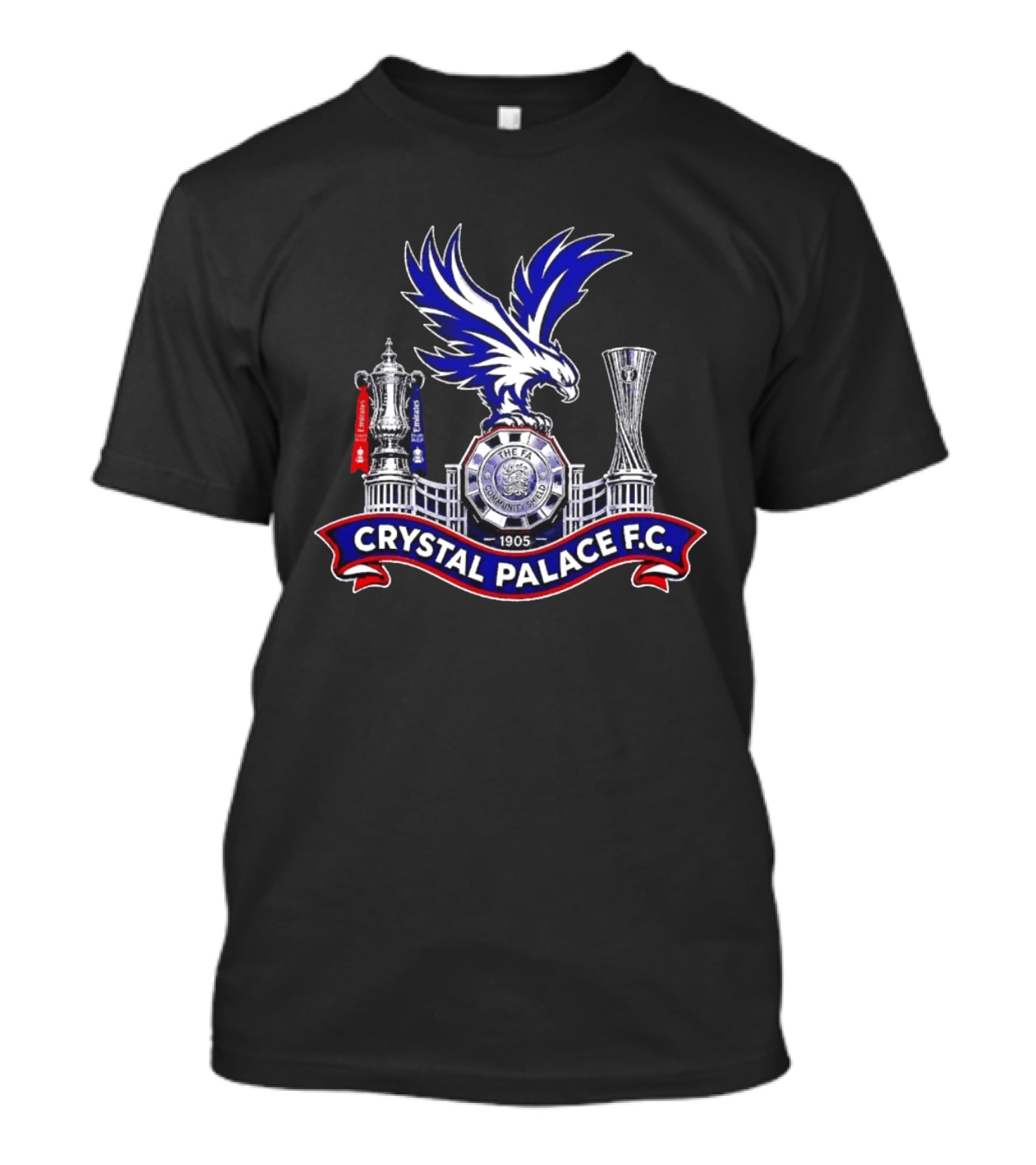 Crystal Palace FC FA Community Shield 1905 Emblem With Trophies And Eagle T-Shirt