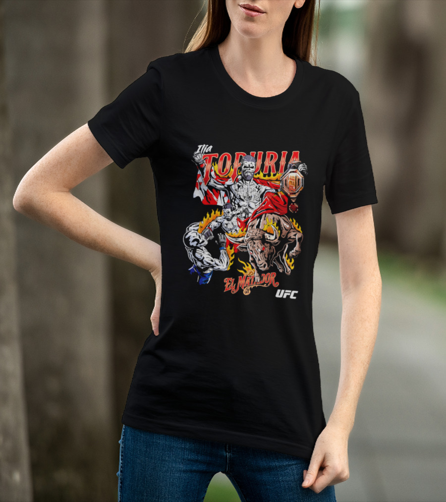 Ilia Topuria UFC El Matador Bullfighter Hand Drawn T-Shirt