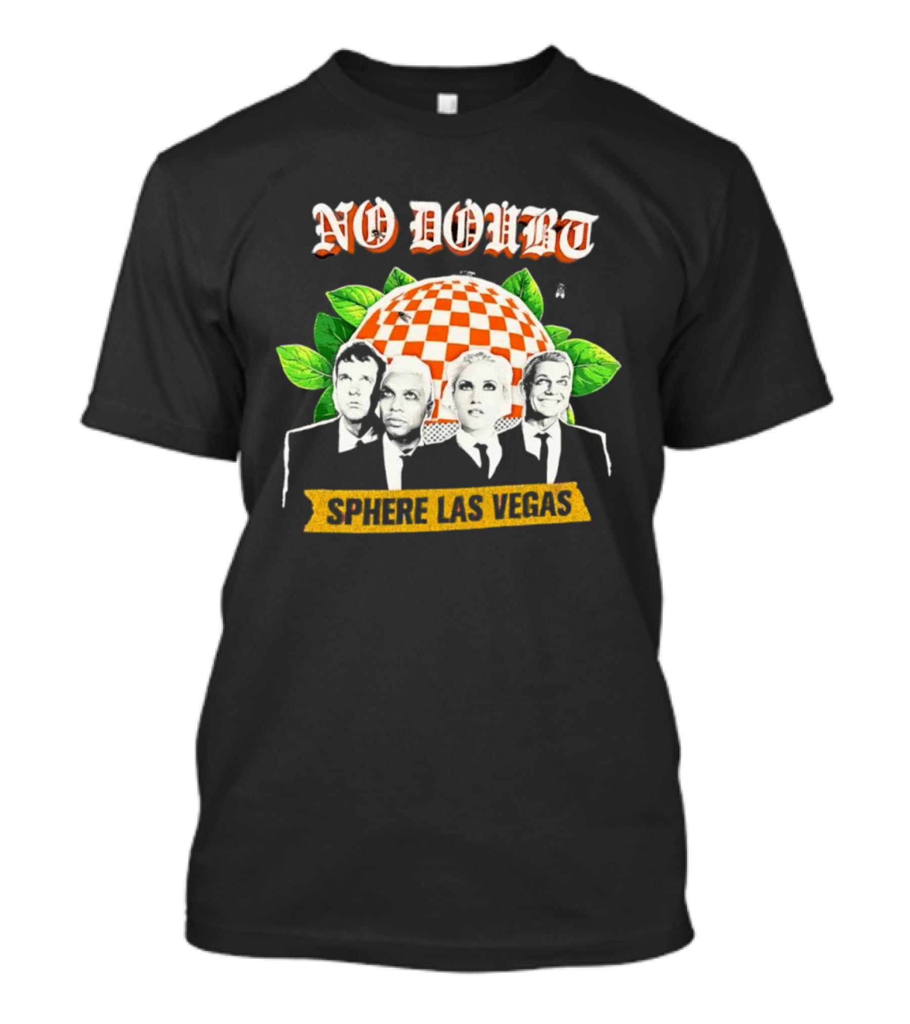 No Doubt Sphere Las Vegas Checkered Umbrella Band Members And Leaves T-Shirt
