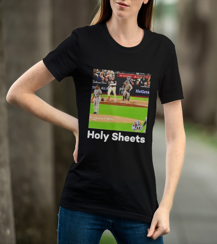 Padres Blitz Baseball Holy Sheets Petco Park T-Shirt