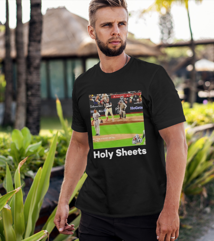 Padres Blitz Baseball Holy Sheets Petco Park T-Shirt