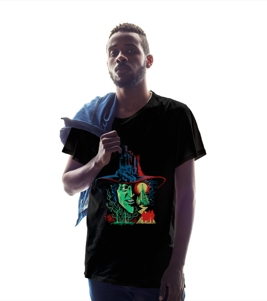 Pieces Of Oz Emerald City Wizard Face And Hat In Artistic T-Shirt