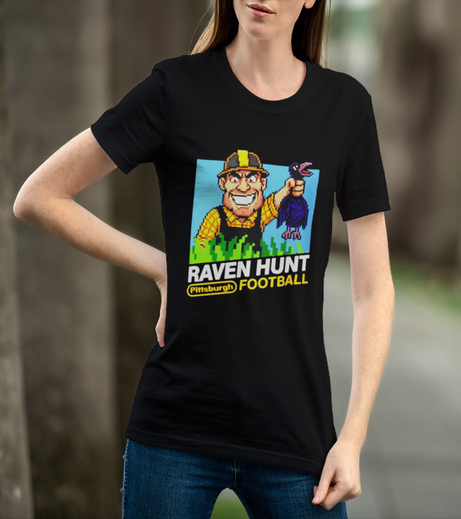 Raven Hunt Pittsburgh Football 8bit Game T-Shirt