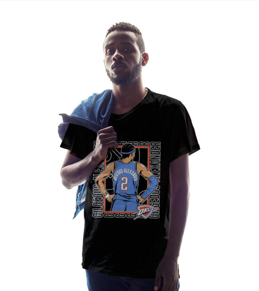 Shai Gilgeous Alexander Oklahoma City Thunder Number 2 Player Pose Repeat T-Shirt