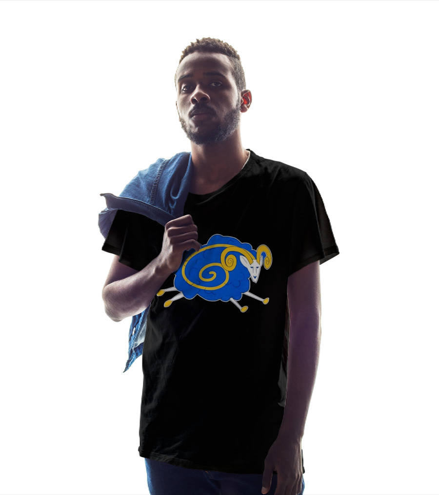 Los Angeles Rams Cursed Spiral Blue Sheep T-Shirt