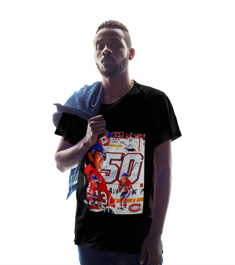 Montreal Canadiens Cole Caufield 50 Goals Celebration 2026 T-Shirt