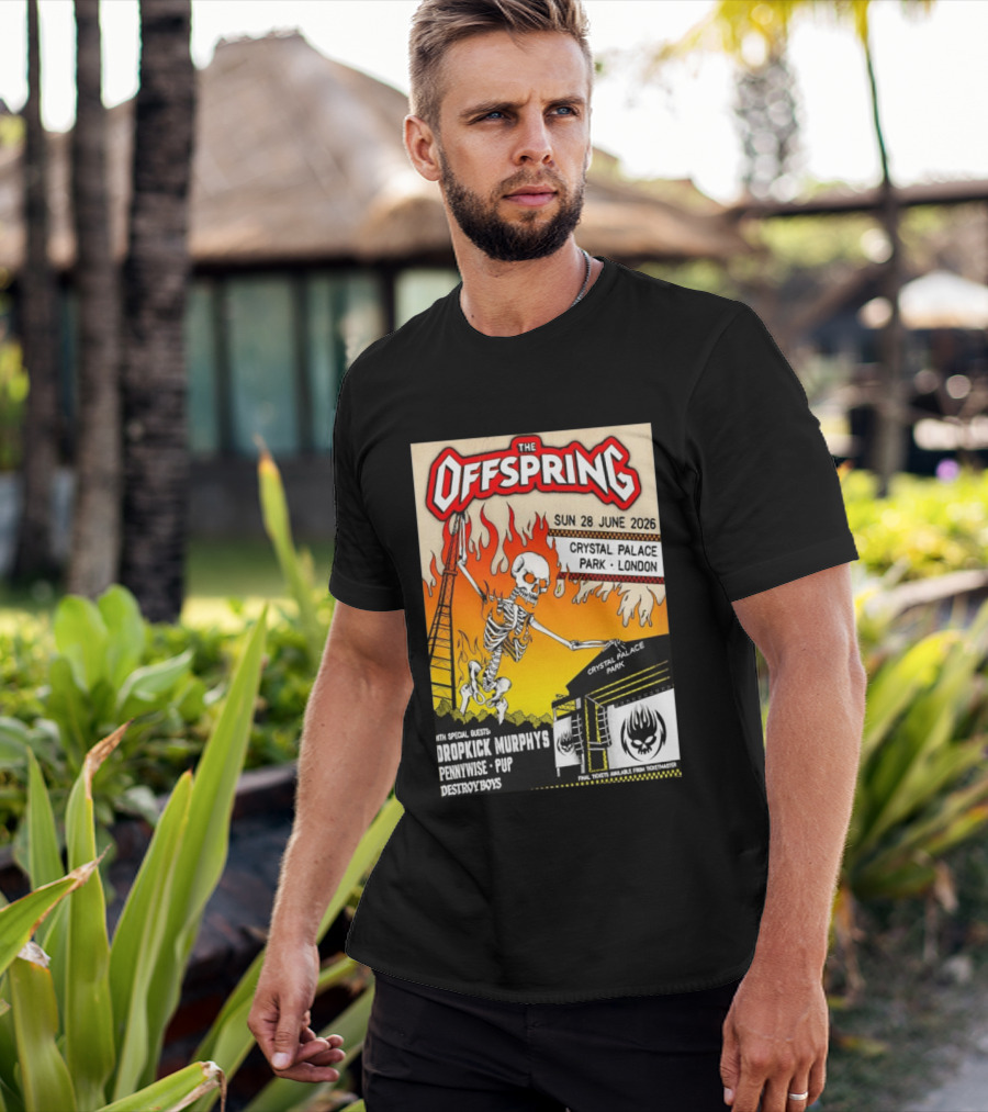 The Offspring Concert June 28 2026 Crystal Palace Park London Dropkick Murphys Pennywise Pup Destroy Boys T-Shirt