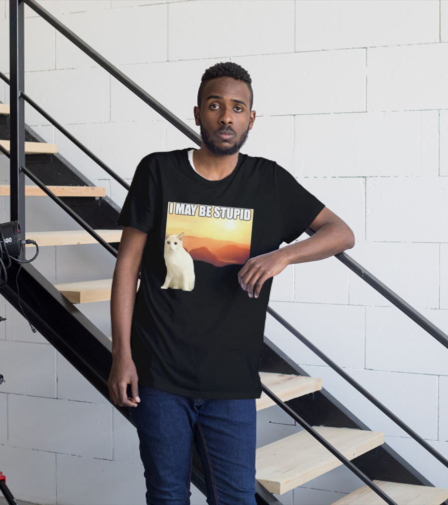 I May Be Stupid Cat With Sunrise T-Shirt