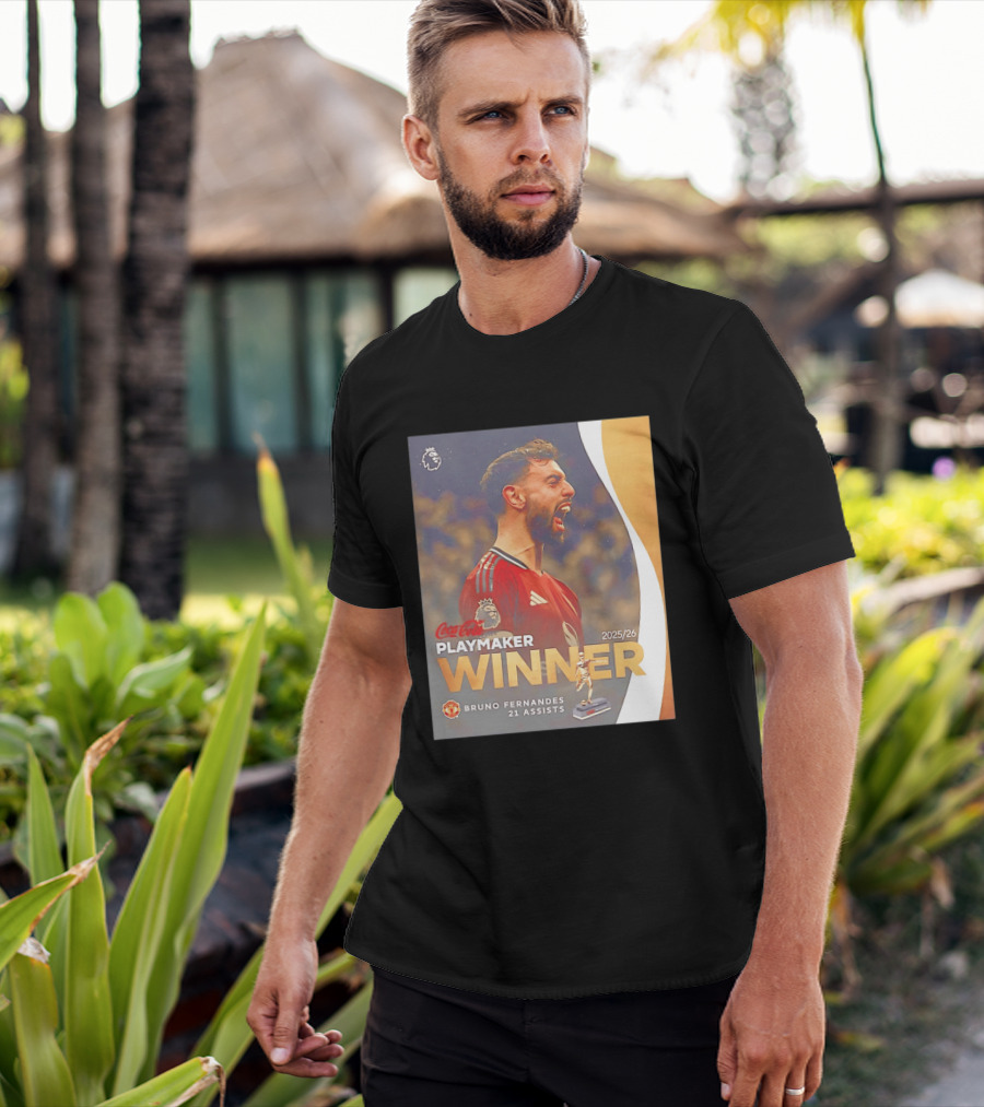 Coca Cola Playmaker Winner Bruno Fernandes Manchester United 2025/26 21 Assists T-Shirt